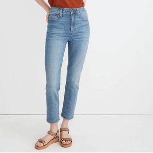 MADEWELL PERFECT VINTAGE STRAIGHT CROP JEANS SIZE 28